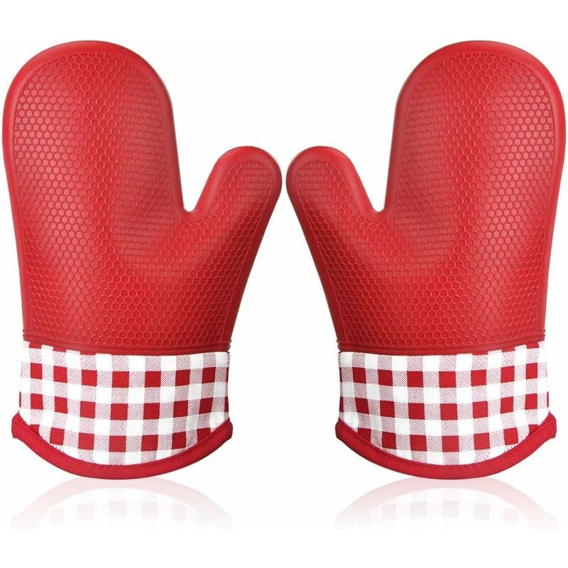 Gant de Cuisine SiliCône Anti Chaleur, Gant Four Manique Four Oven Mitts Oven Gloves Gant Manique Gants Isolants Cuisine épais Mitaine Four pour