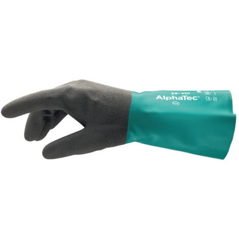 Gant de protection chimique AlphaTec 58-430 Taille 10 vert/gris EN 388.EN 374.EN 1149 Kat.III (Par 12)