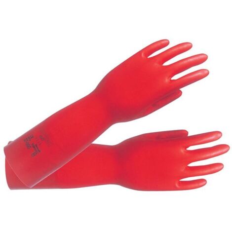 Gant de protection chimique AlphaTec Sol-Vex 37-900 taille 11 rouge EN 388, EN 374, ISO 9001 catégorie EPI III