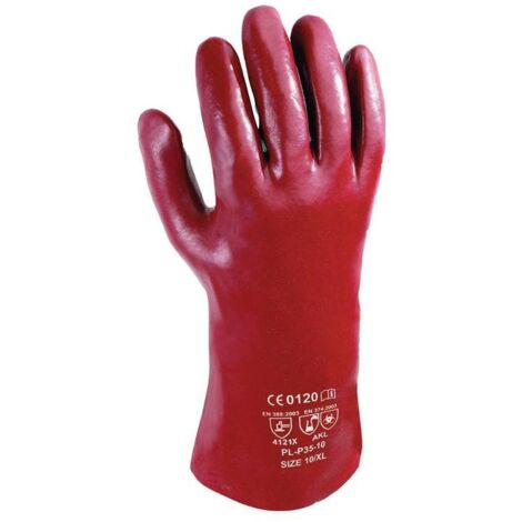 Gant de protection chimique Pirat Taille 10 brun rouge EN 388, EN 374 Catégorie III