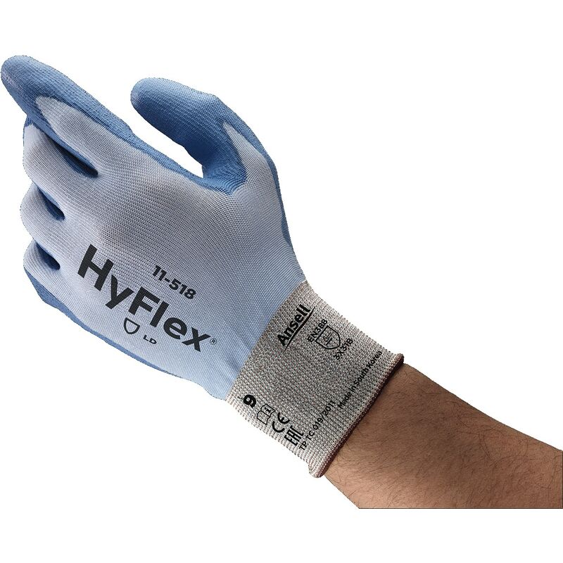 Ansell - Gant de protection contre les coupures HyFlex® 11-518 Taille 9 bleu Spandex/nylon/Dyneema EN 388 12 Paar