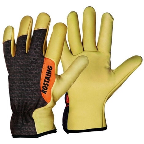 Gant de protection cuir pour le jardinage SEQUOIA Beige Taille 7 Rostaing