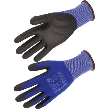 Gant de protection Enduit PU Support polyamide Jauge 18 - SINGER - NYM18PUB  T9
