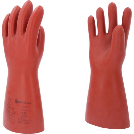 Gant de protection pour électricien à protection mécanique et thermique, taille 10, classe 3, rouge