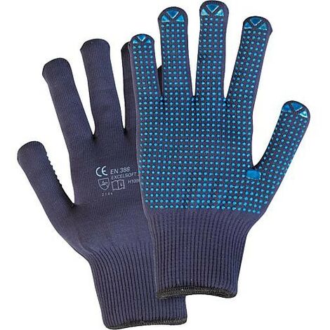 Gant de protection tricoté bleu - taille 9 1 paire