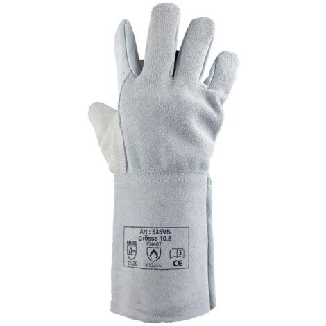 Gant de soudeur taille 10,5 naturel cuir fleur de vachette refendu EN 388, EN 407 catégorie EPI II