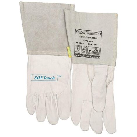 Gant de soudeur taille XXL (105) nature vachette/croûte/Softtouch EN 388 EN 12 (Par 5)