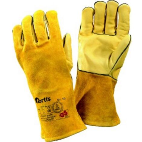 Gant de soudeur Welder, intérieur de la main en cuir vachette nervuré, Taille : 10 (par 10)