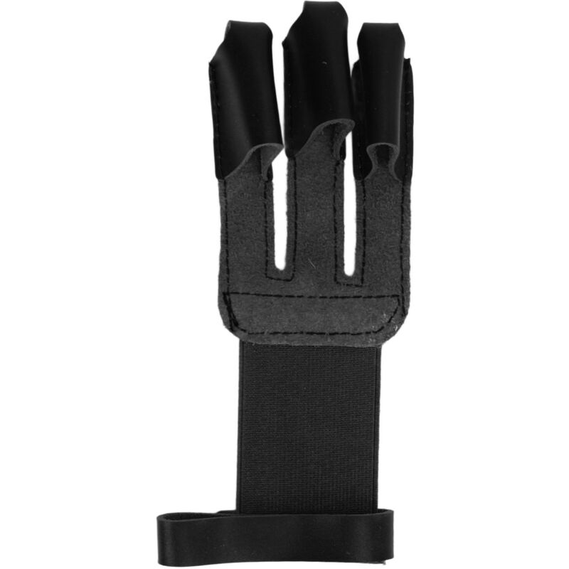 Gant de tir à l'arc en cuir de vache, protection 3 doigts, pour chasse et cible, noir