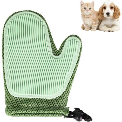 Gant de toilettage doux pour animaux de compagnie - Gant de brosse pour chat - Gant efficace pour enlever les poils d'animaux de compagnie - Outil de massage adapté aux chiens et chats