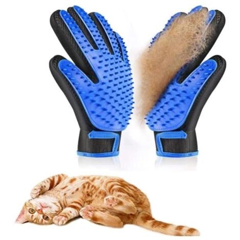 Gant de toilettage - Gant Brossage Chat - 4 en 1 - Silicone - Pour chiens et chats - Enlève les poils