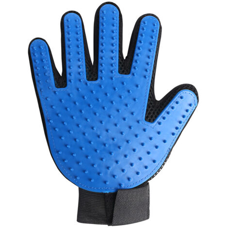 Gant de toilettage pour chat brosse de massage bleu en silicone résistant