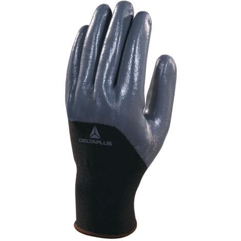 Gant de travail Delta Plus en tricot polyester avec enduction nitrile sur la paume, les doigts et le mi-dos, taille T9