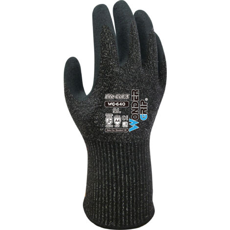 Gant de travail résistant aux coupures WONDER GRIP LITE CUT3 WG-640 Latex sur Nylon 9/L
