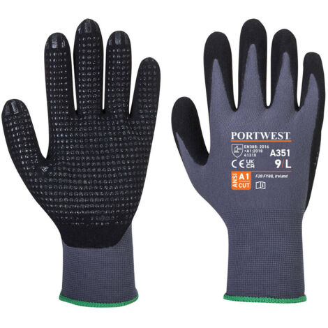 Gant DermiFlex Plus couleur : Gris/Noir taille M - PORTWEST