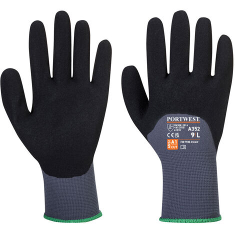 Gant DermiFlex Ultra couleur : Gris/Noir taille M - PORTWEST