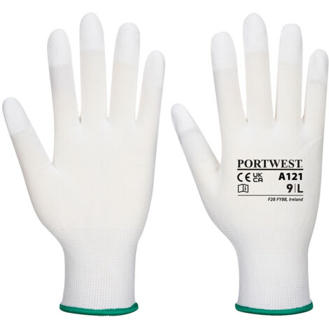 Gant Doigts Enduits Pu Couleur : Blanc Taille M - Portwest