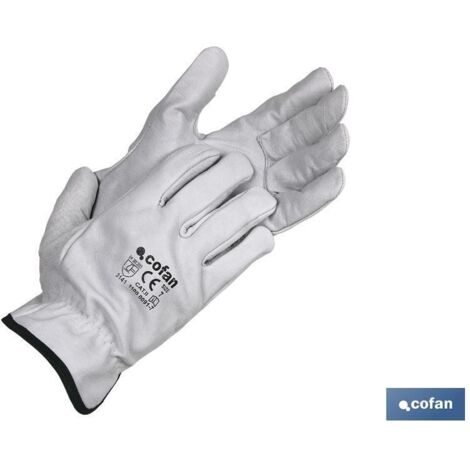 Gant en Cuir de Vachette Gris Blister Taille 7