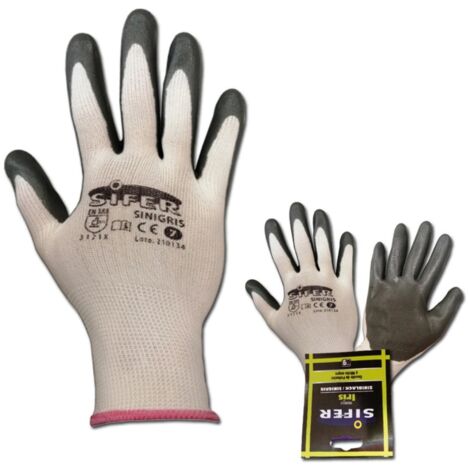 Gant en nylon double couche gris nitrile Sifer TS 7 Sinigrisiris