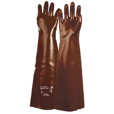 Gant en PVC Petrdessus multiusage 133 taille 10 rouge brun tricot en cotonavec PV