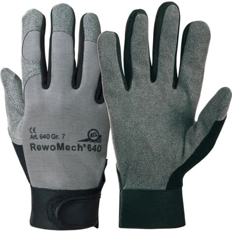 Gant en similicuir RewoMech 640 Taille 9 noir/gris simili-cuir / élasthanne EN 388