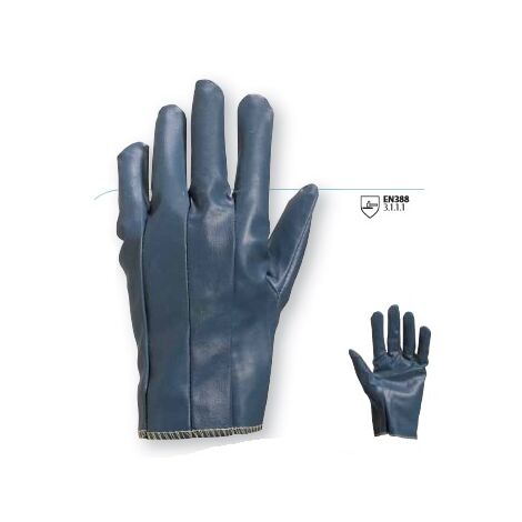 Gant en tissu coton Venitex tout enduit nitrile bleu T10 - DELTA PLUS - NI14910