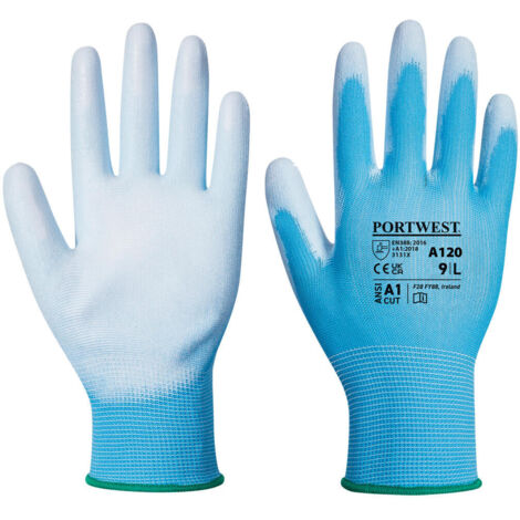 Gant enduit PU  couleur : Bleu taille M - PORTWEST