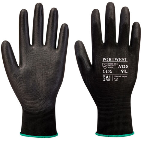 Gant enduit PU  couleur : Noir taille S - PORTWEST