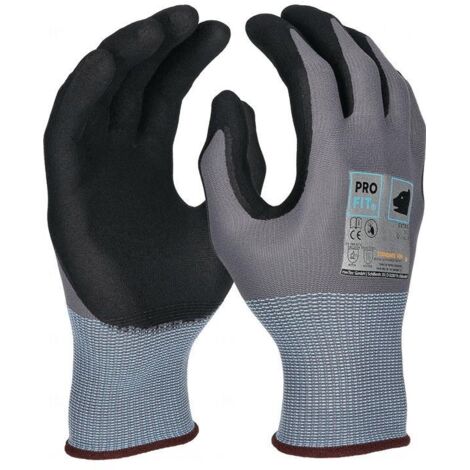 Gant EXTRA taille 8 gris/noir EN 388/EN 407 PSA II PRO FIT (Par 12)
