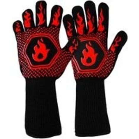 Gant four anti chaleur gant cheminee anti feu Résistant jusqu'a 800°C 1472°F Certification EN407 pour la protection contre les risques thermiques gants four anti chaleur barbecue
