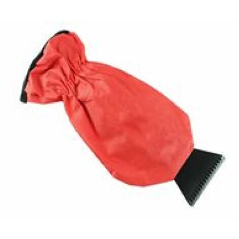 Gant grattoir universel pour voiture, 1 pièce, gant chaud et isolé avec dégivreur pour pare-brise de voiture et camion, portable, tissu Oxford 600D imperméable, rouge