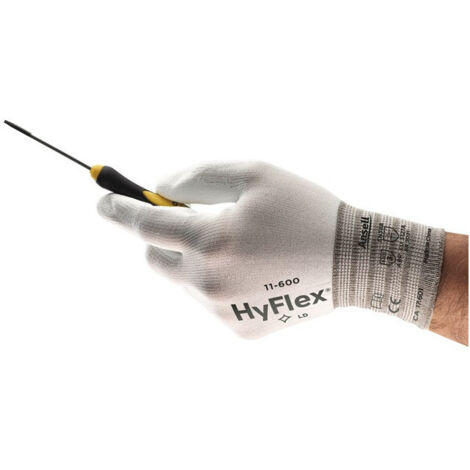 Gant HyFlex 11-600 Taille 9 blanc EN 388 PSA II Nyl.m.PU ANSELL (Par 12)