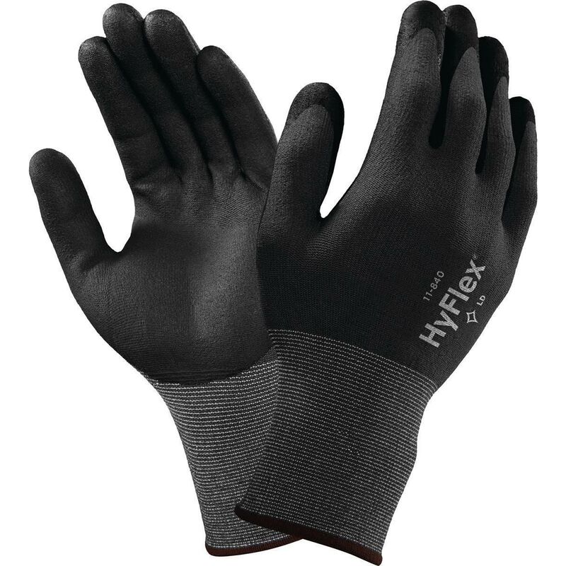 Gant HyFlex® 11-840 Taille 9 noir/gris nylon-spandex avec mousse nitrile EN 388
