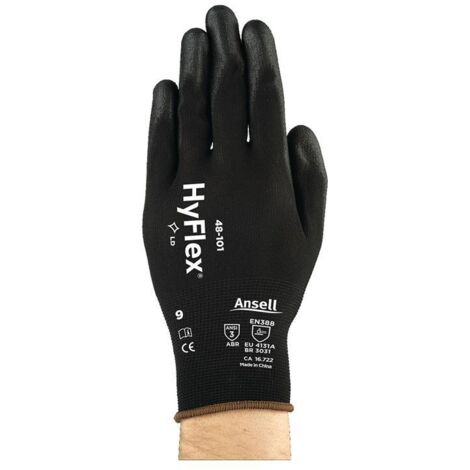 Gant HyFlex® 48-101 Taille 7 noir nylon avec polyuréthane EN 388