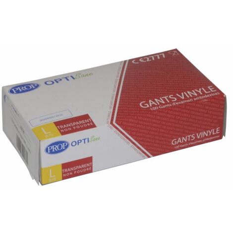 Gant jetable en vinyle T8/9 - L non poudré (X 100) - DIFF