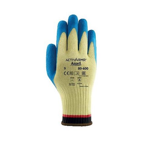 Gant Kevlar ActivArmr® 80-600 bleu/jaune taille 9 - ANSELL