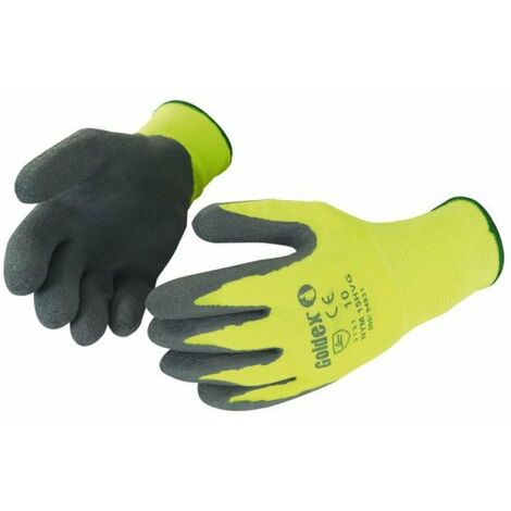 gant latex gris/jaune fluo sur cavaliert10 19874