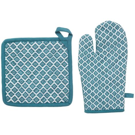 Gant manique Tikal bleu canard H20cm - Atmosphera créateur d'intérieur