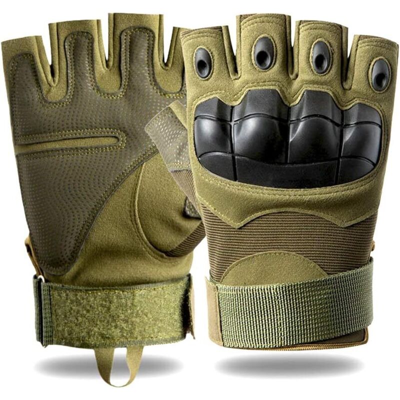 Gant militaire (1 pièce), gants de cyclisme demi-doigts pour hommes et femmes, gants de sport respirants, doux et antichoc, pour la moto, l'escalade,