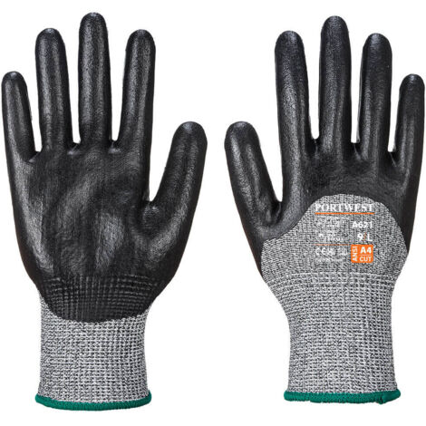 Gant Mousse nitrile anticoupure, enduit 3/4 couleur : Noir taille XXXL - PORTWEST