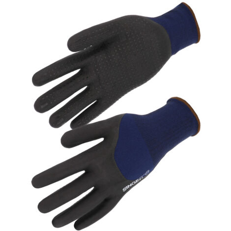 Gant nitrile mousse enduit 3/4 Picots- SINGER - PER134  T9