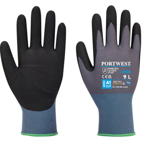 Gant NPR Pro Mousse Nitrile couleur : Noir/Gris taille L - PORTWEST