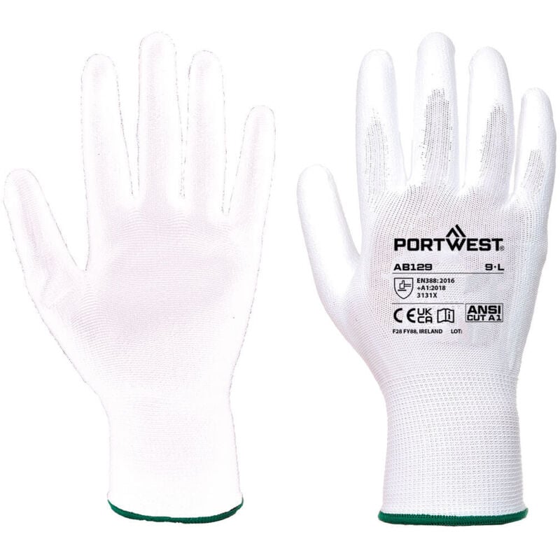 Portwest - gant paume en pu (288 paires) - taille l - blanc