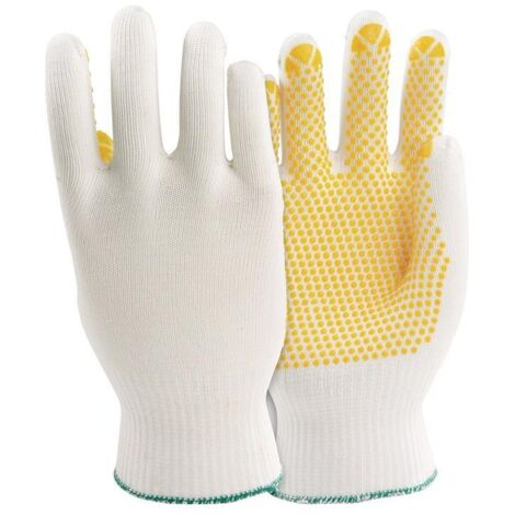 Gant PolyTRIX N 912 taille 11 blanc/jaune EN 388 catégorie EPI II polyamide/coton