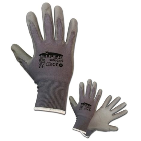 Gant polyuréthane gris Sifer avec nylon T 9SI772 Sipugris