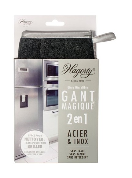 Hagerty - Gant en microfibres pour l'acier et l'inox 23 x 13 cm