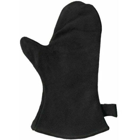 Gant pour cheminée avec Isolation Thermique, Gant en Cuir pour Four, Gant de Protection Ignifuge, Gant pour Barbecue, Gant en Cuir résistant à la Chaleur, Noir