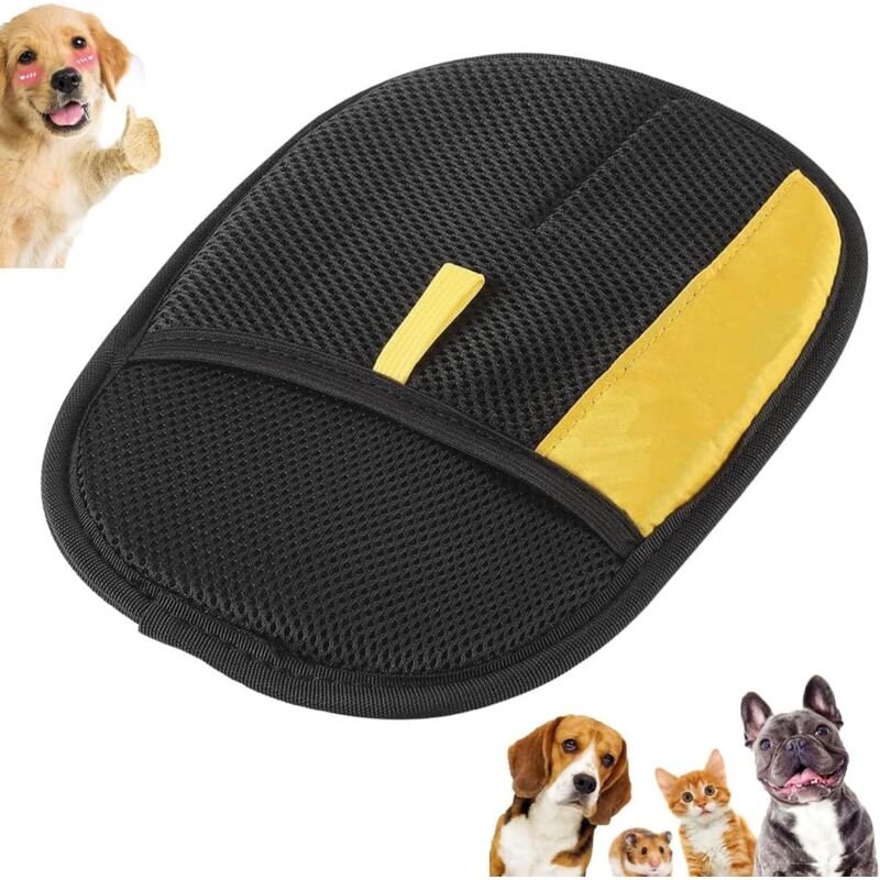 Gant pour enlever les poils d'animaux - Épilateur électrostatique réutilisable pour chats et chiens - Outil de toilettage (1 pièce)