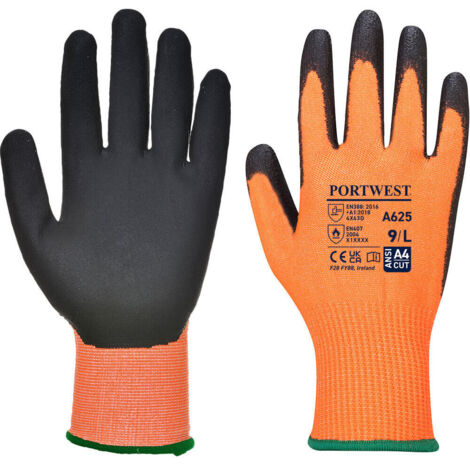 Gant PU Vis-Tex coupure D couleur : Orange/Noir taille S - PORTWEST