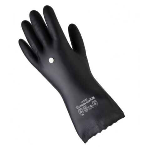 Gant PVC noir pour travaux de précision, solvants et fuel, taille 10
